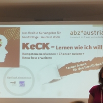Manuela Vollmann während ihres Vortrages beim ABZ*AUSTRIA B2B:DIALOG Lernort Betrieb