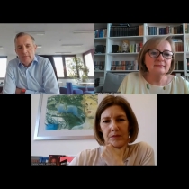 Screenshot vom ABZ*AUSTRIA Gegenwartsgespräch mit Peter Weinelt, Manuela Vollmann und Daniela Schallert