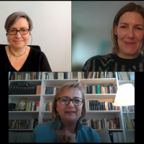 Zoom Screenshot von Dr.in Daniela Kraus, Daniela Schallert und Manuela Vollmann, ABZ*AUSTRIA Gegenwartsgespräche Dr.in Daniela Kraus