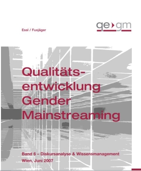 Qualitätsentwicklung Gender Mainstreaming Band 6 Cover Qualitätsentwicklung Gender Mainstreaming Band 6